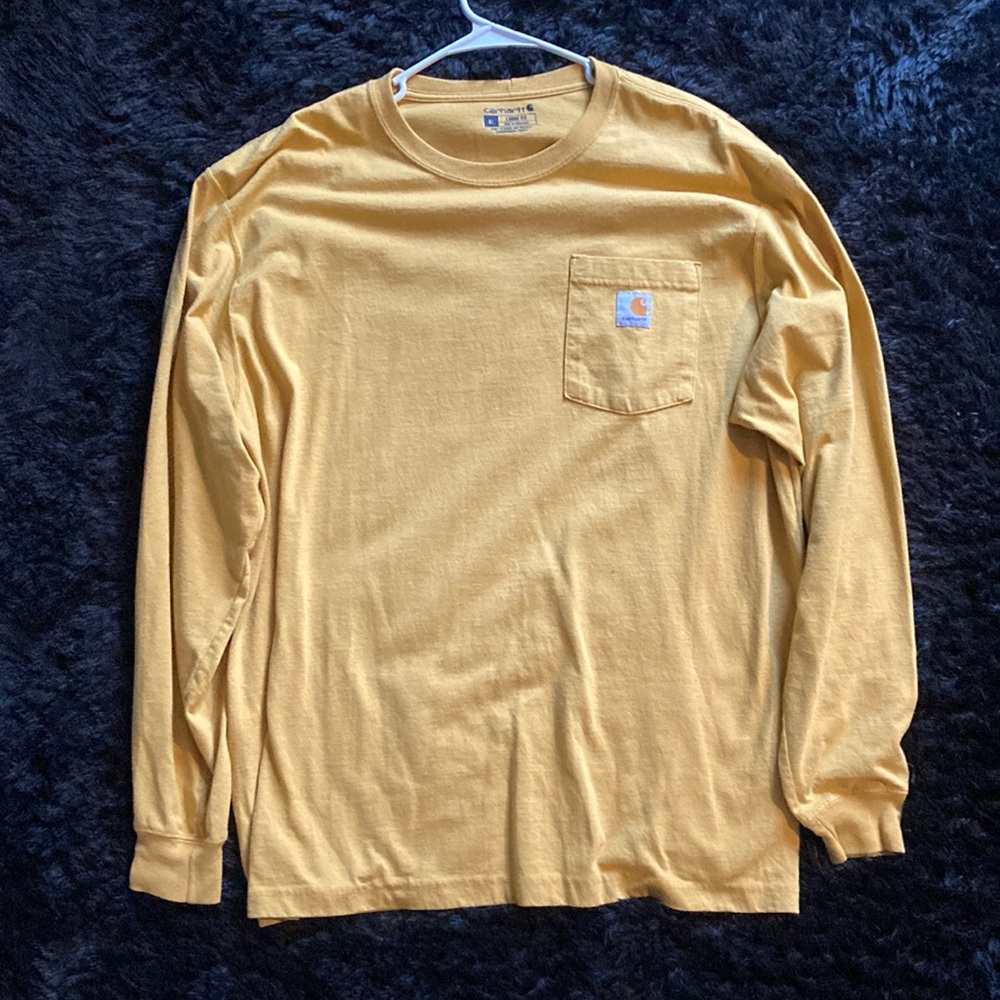 Carhartt crewneck, yellow, mens XL